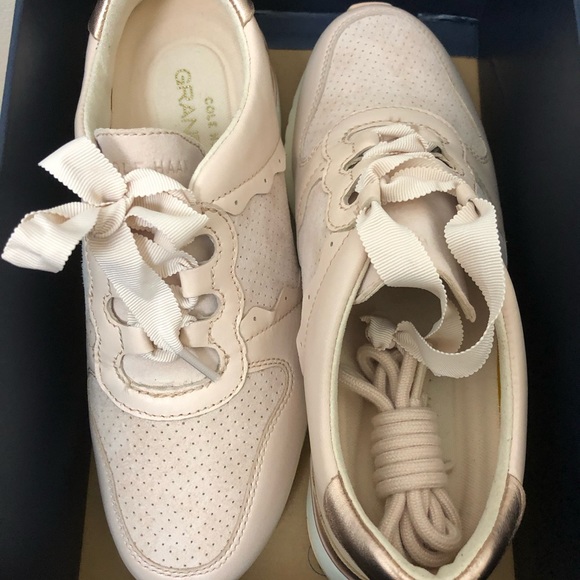 Cole Haan Women's GrandPrø Wedge Trainer Peach Rose Gold - Picture 15 of 15